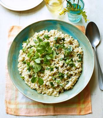 Basil pearl barley ‘risotto’