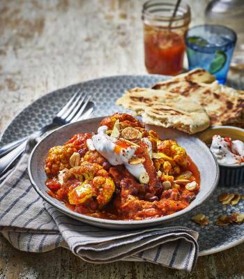 Masala cauliflower and aduki bean curry