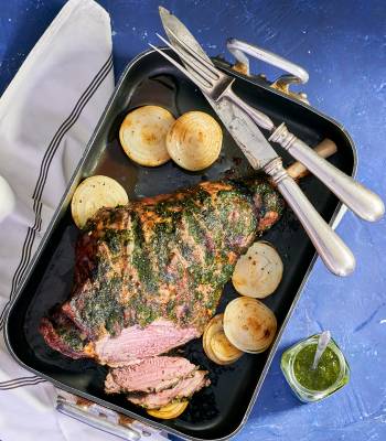 Colman's mint-glazed roast leg of lamb 