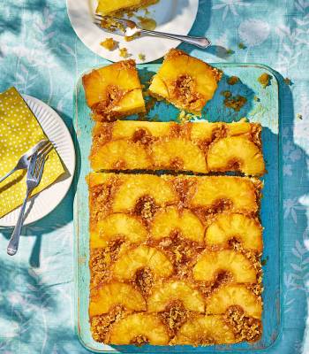 Piña colada upside-down cake