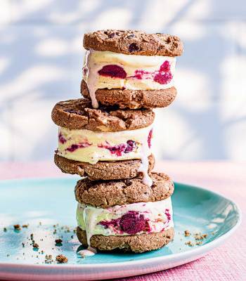 Black forest ice-cream sandwiches