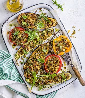 Italian stuffed herb and garlic veggies
