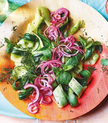 Pickled cucumber ribbons