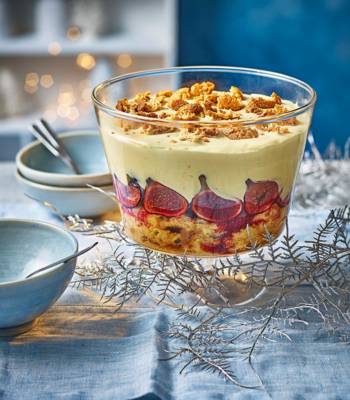 Zabaglione and fig trifle