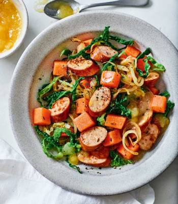 Smoked sausage and cabbage sauté