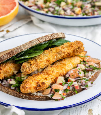 Sponsored: Salmon fish finger sandwiches with Florida Grapefruit salsa  