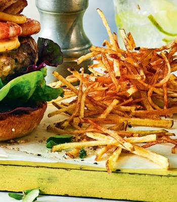 Garlicky matchstick fries with mustard mayo