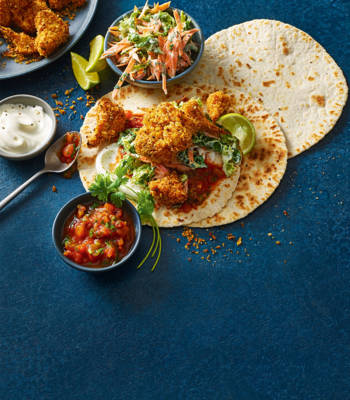 Crispy Cajun cauli tacos and slaw