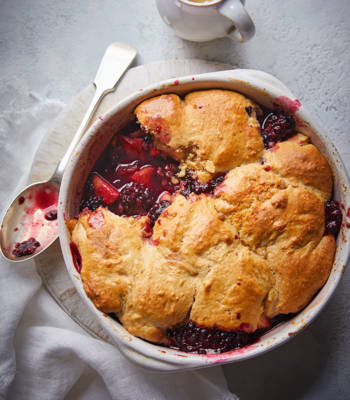 Apple and blackberry cobbler