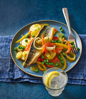 Mackerel with braised veg