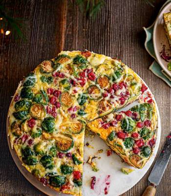 Leftover brussels sprouts frittata