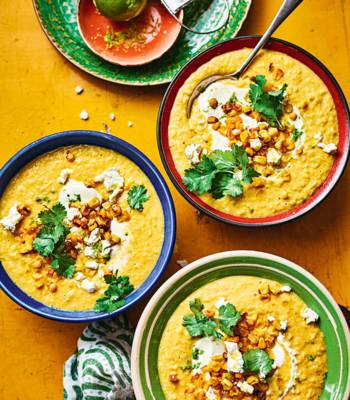 Mexican-style street corn soup