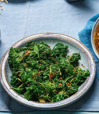 Sautéed kale with garlic, chilli and lemon