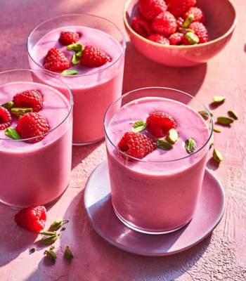 Sponsored: raspberry, rose and cardamom smoothie