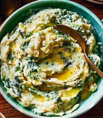 Miso leek colcannon 