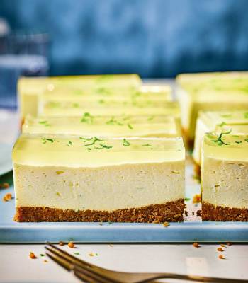 Elderflower and lime cheesecake bars