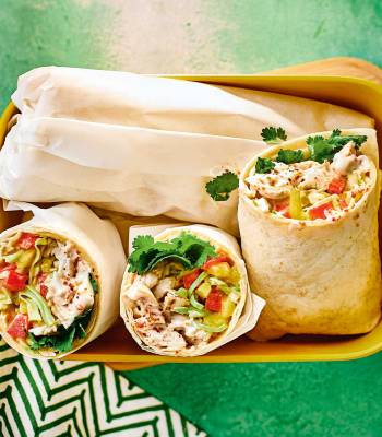 Tajín chicken and mango slaw wraps