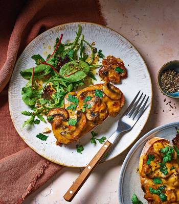 Marmite mushroom and stout rarebit