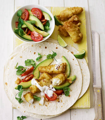 Crispy cod burritos