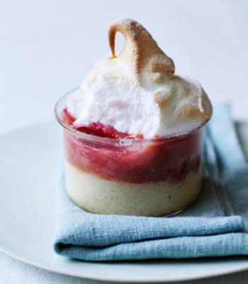 Rhubarb toasted marshmallow puddings