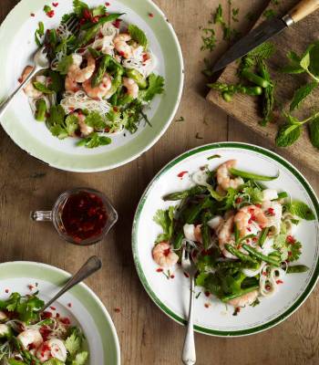 Thai-style asparagus, prawn & green bean salad