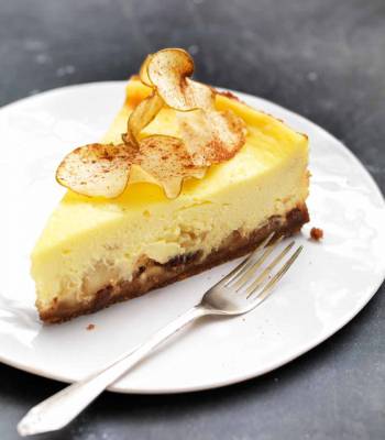 Baked Bramley apple cheesecake