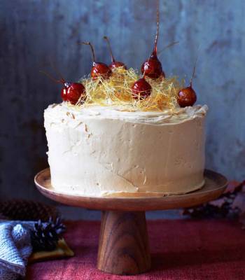 Toffee apple, date and walnut cake