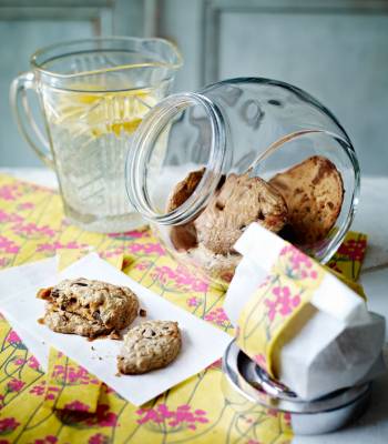 Chocolate, peanut butter and fudge cookies 
