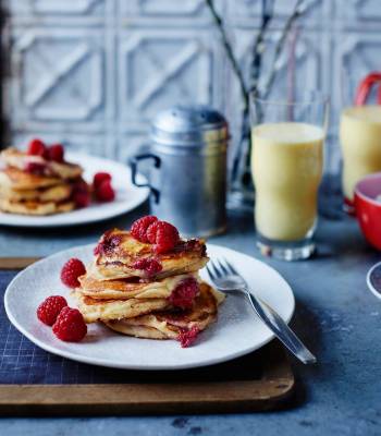 Ricotta and raspberry pancakes