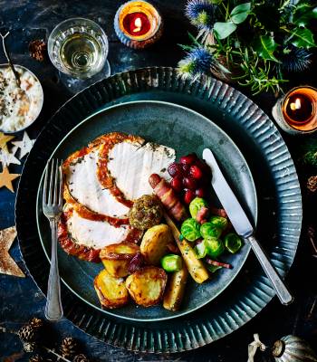 Sage butter-basted turkey crown