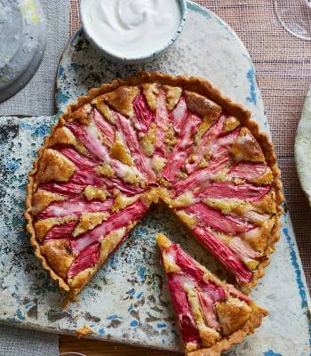 Rhubarb frangipane tart