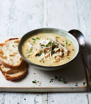 Brown rice and chicken soup 