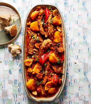 Riojan pork, chorizo and potato pot