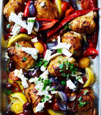 Greek chicken traybake