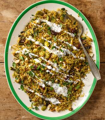 Persian herb rice with broad beans