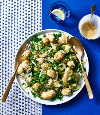 Potato and pea salad with herb dressing