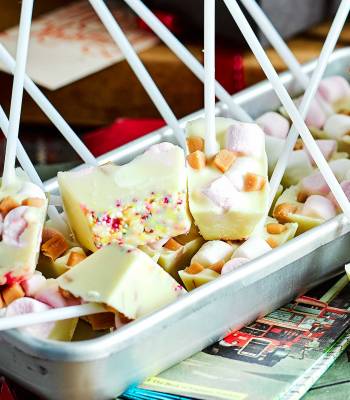 White Christmas hot chocolate stirrers