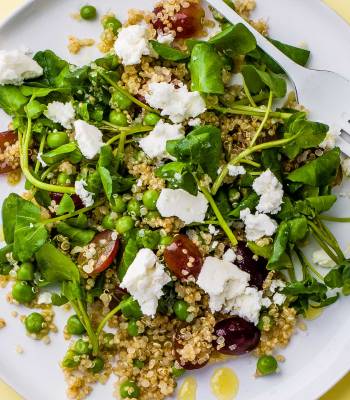 Quinoa, grape and feta salad