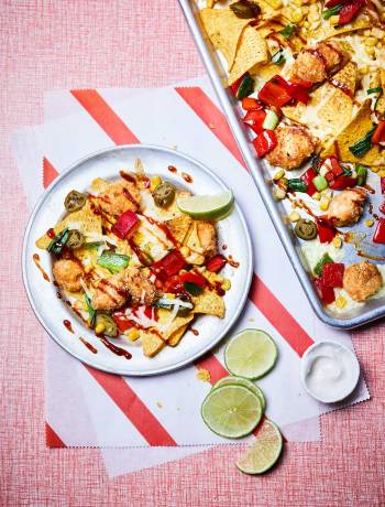 Popcorn chicken nachos