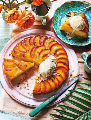 Hot honey peach cornbread