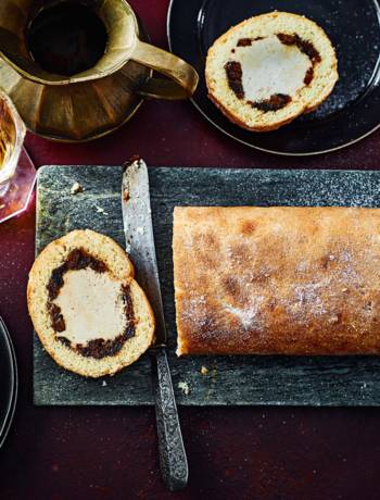 Chestnut and Christmas pudding Arctic roll