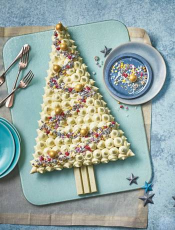 White choc chip brownie Christmas tree