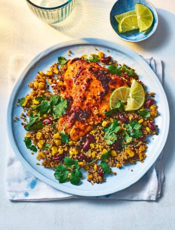 Chipotle cod with zesty quinoa