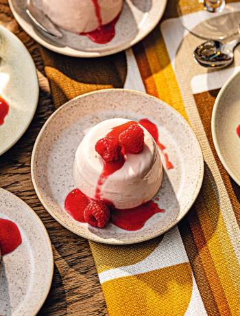 Raspberry blancmange