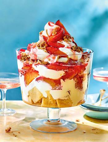 Plum and ginger 'cranachan' trifle