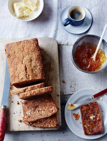 Fig, orange and walnut breakfast loaf  