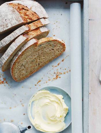 Seeded beer bread with whipped butter