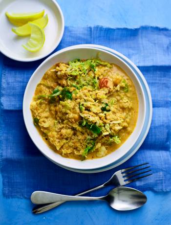 Golden coconut and cauliflower dhal