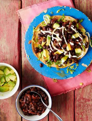 Avocado and black bean tacos 