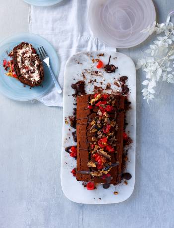 Chocolate Florentine roulade